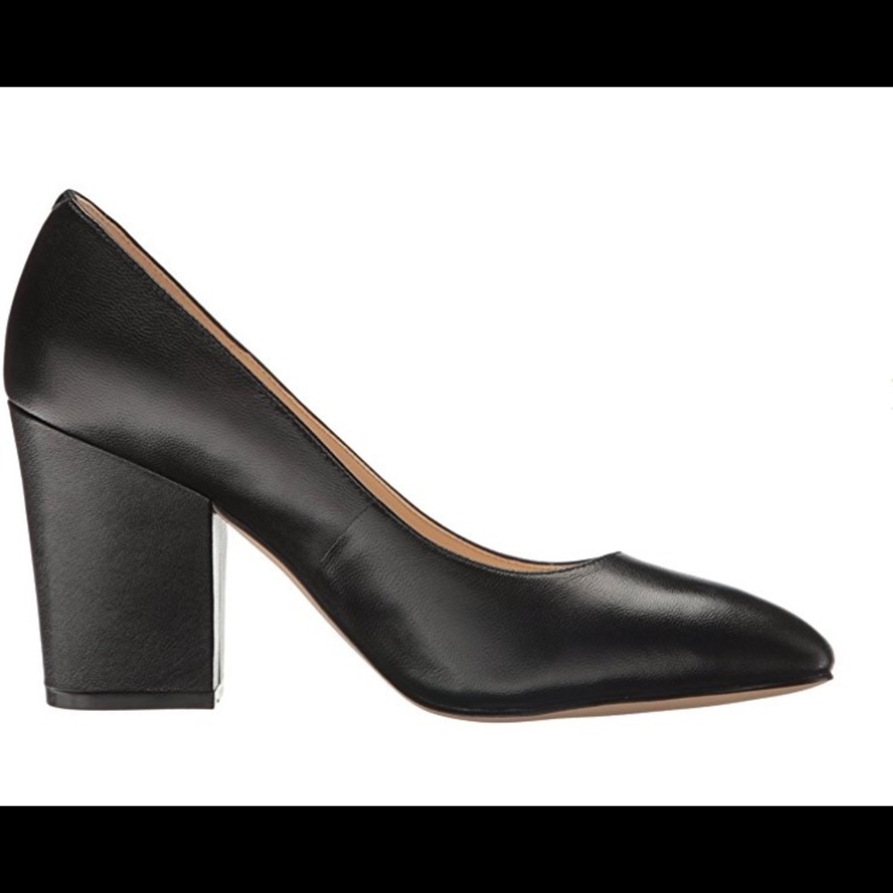 Nine West Womens Scheila Pointy Black Leather pump